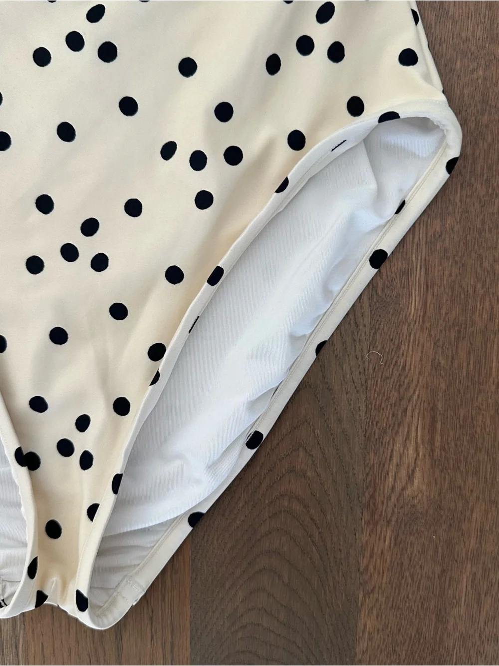 Madewell Second Wave Cutout One-Piece Swimsuit in Pearl Ivory Dot Toss Small